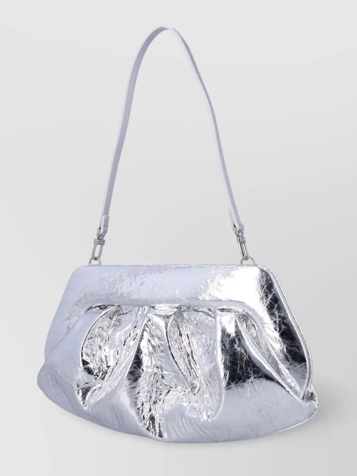 Themoirè Metallic Textured Shoulder Strap Clutch Bag