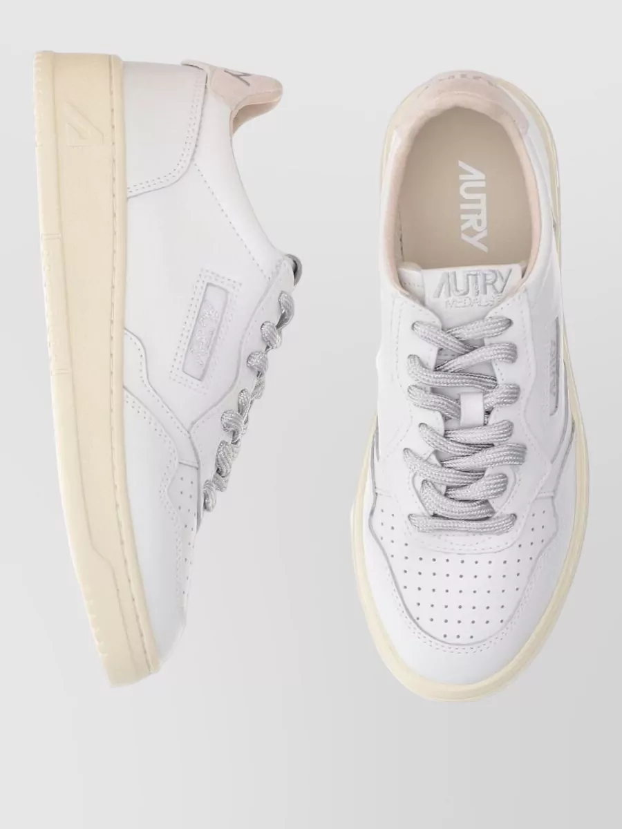 Autry Medialist Low Leather Sneakers Perforated Toebox
