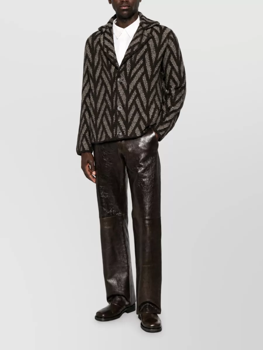 Emporio Armani Leather Wide-Leg Trousers