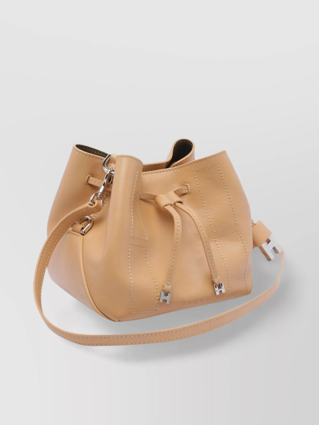 Hogan Mini Kenya Bucket Bag With Adjustable Strap In Neutrals