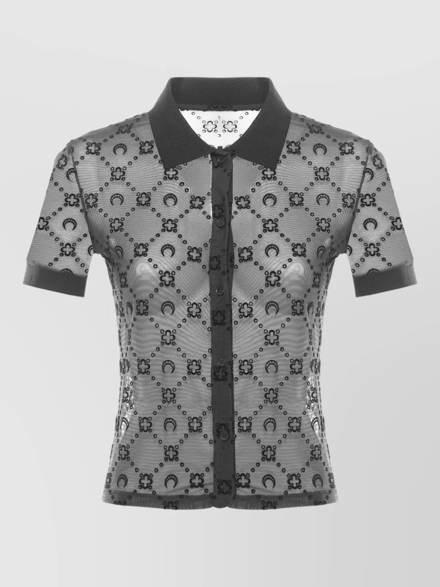 Marine Serre Logo-Print Short-Sleeve Shirt