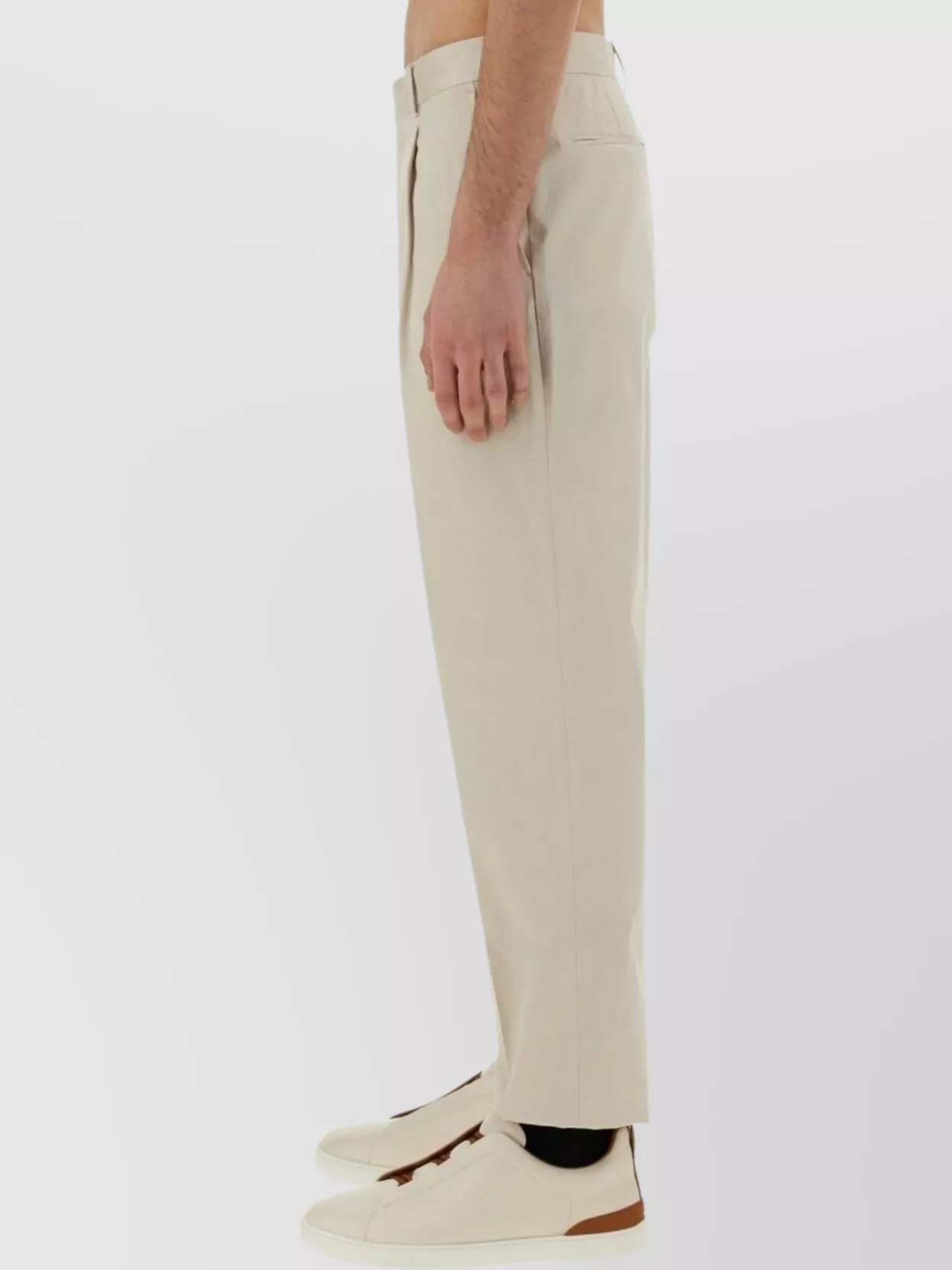 Shop Zegna Trousers With Pleated Front And Pockets