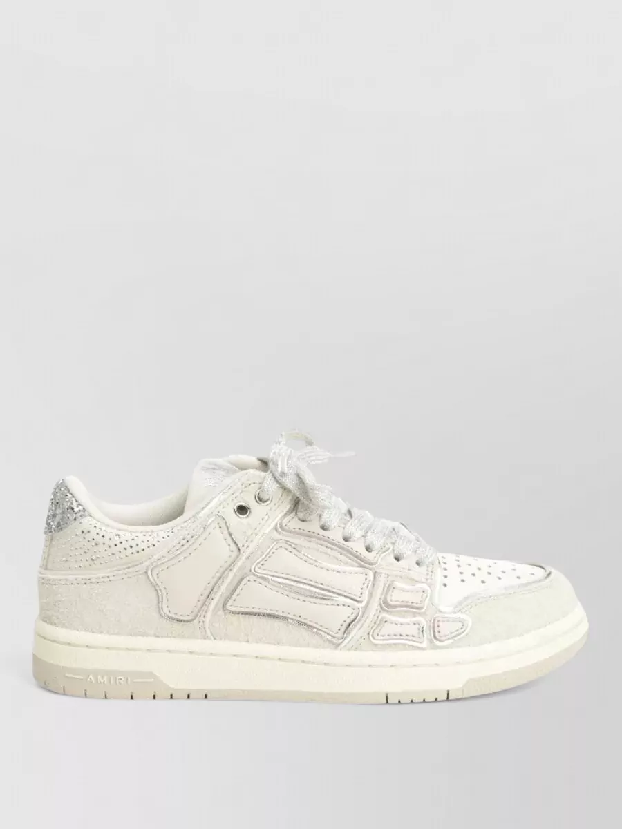 Amiri Leather Glitter Low-Top Sneakers
