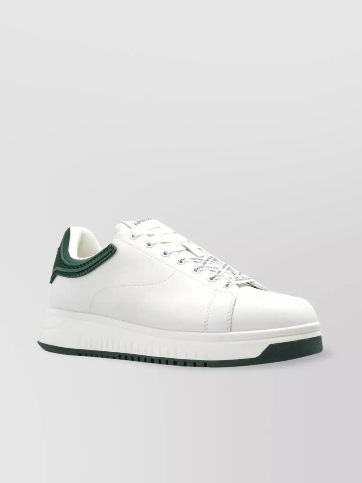 Emporio Armani Heel Tab Flat Sole Round Toe Sneakers
