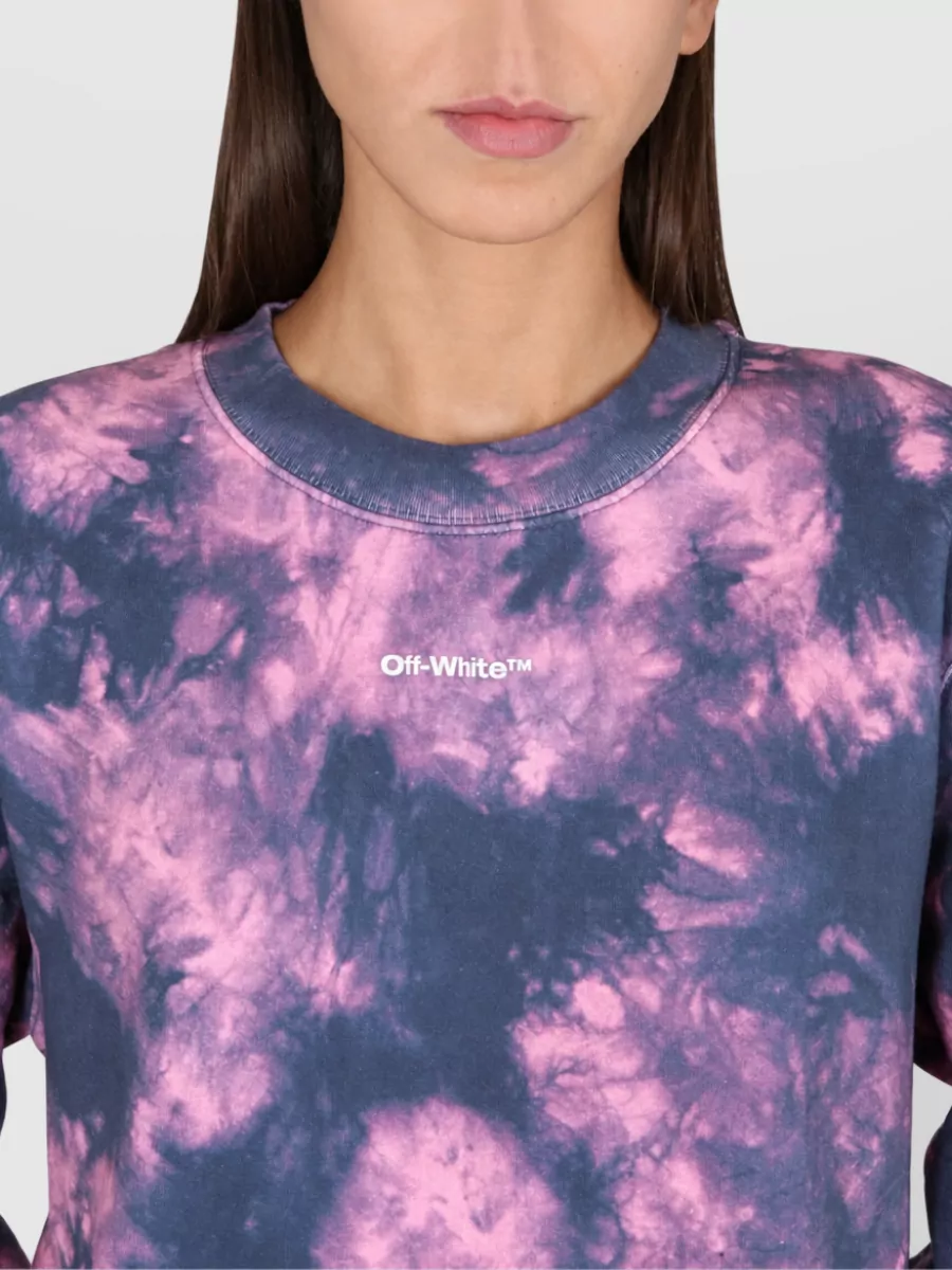 Off-White Cotton Sweatshirt Dress