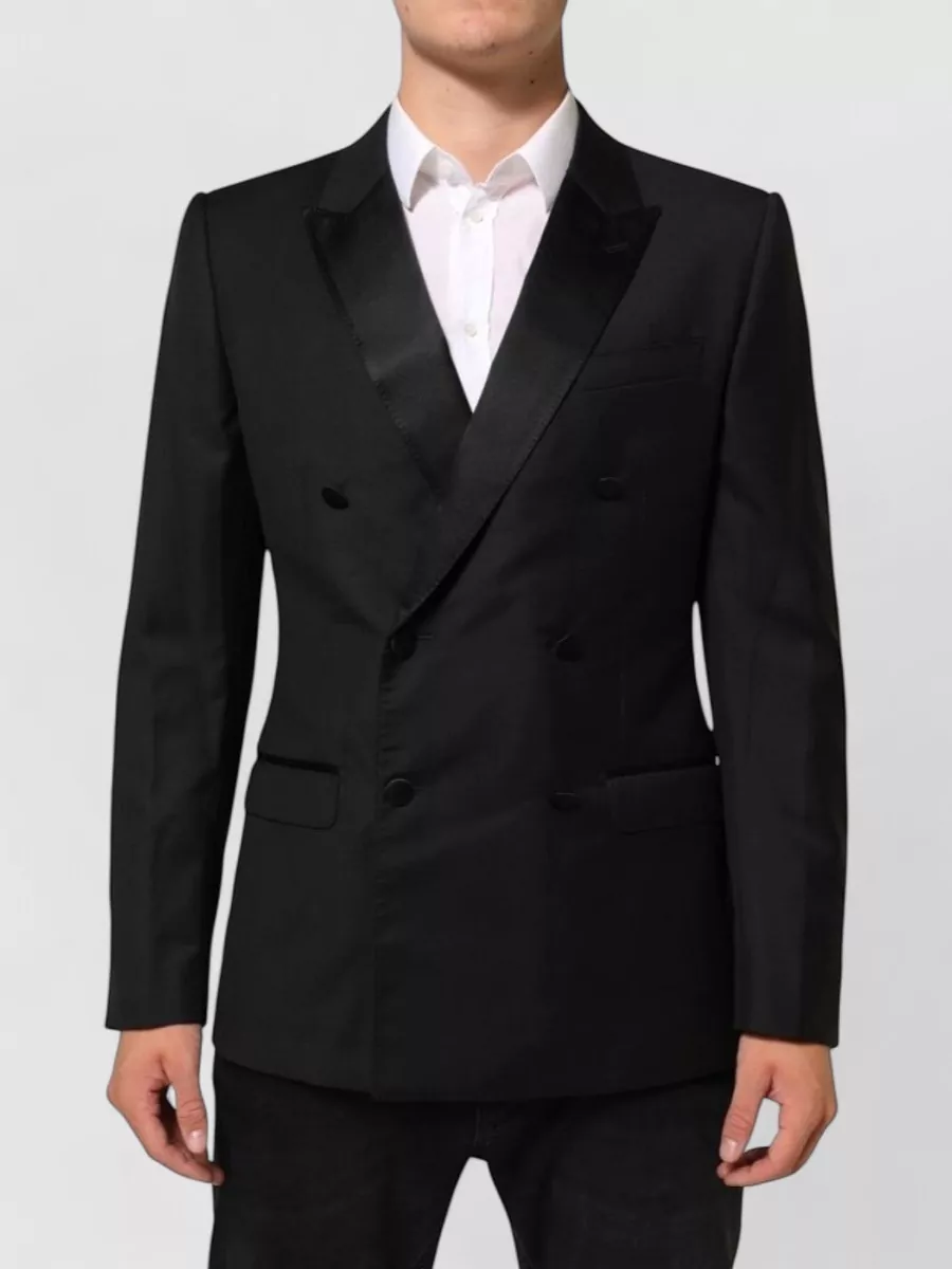Dolce&Gabbana silk virgin wool double-breasted suit blazer