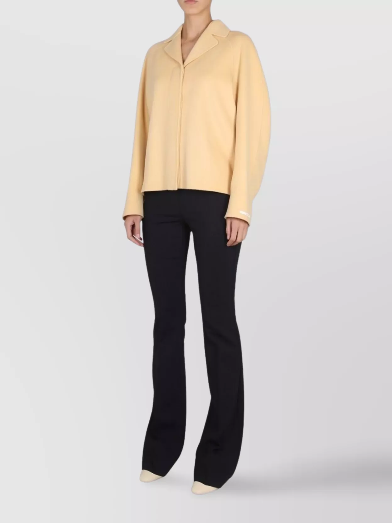 Max Mara Tailored Short Coat Notched Lapels In Yellow