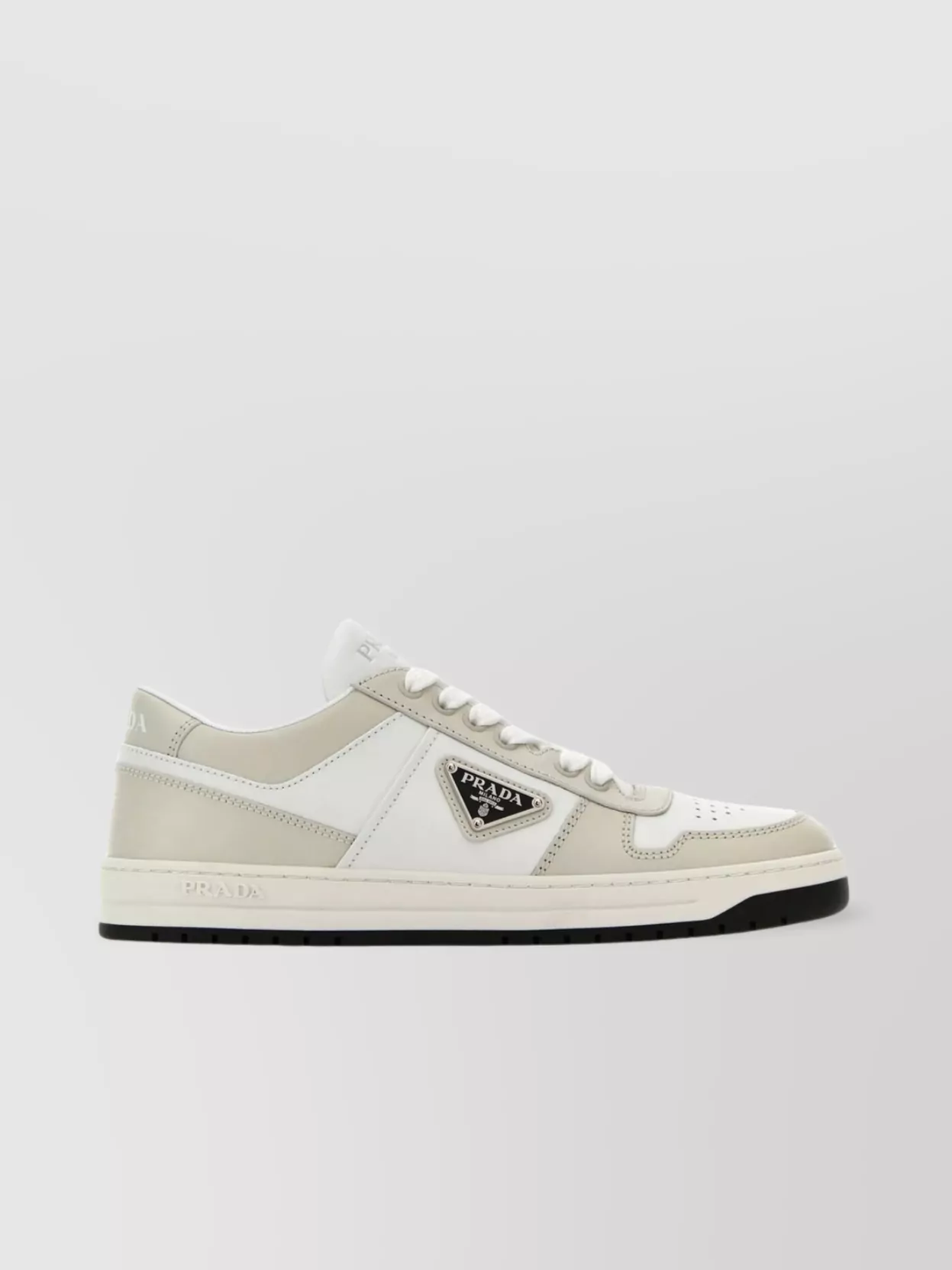 Shop Prada Ankle Padded Leather Urban Sneakers In White