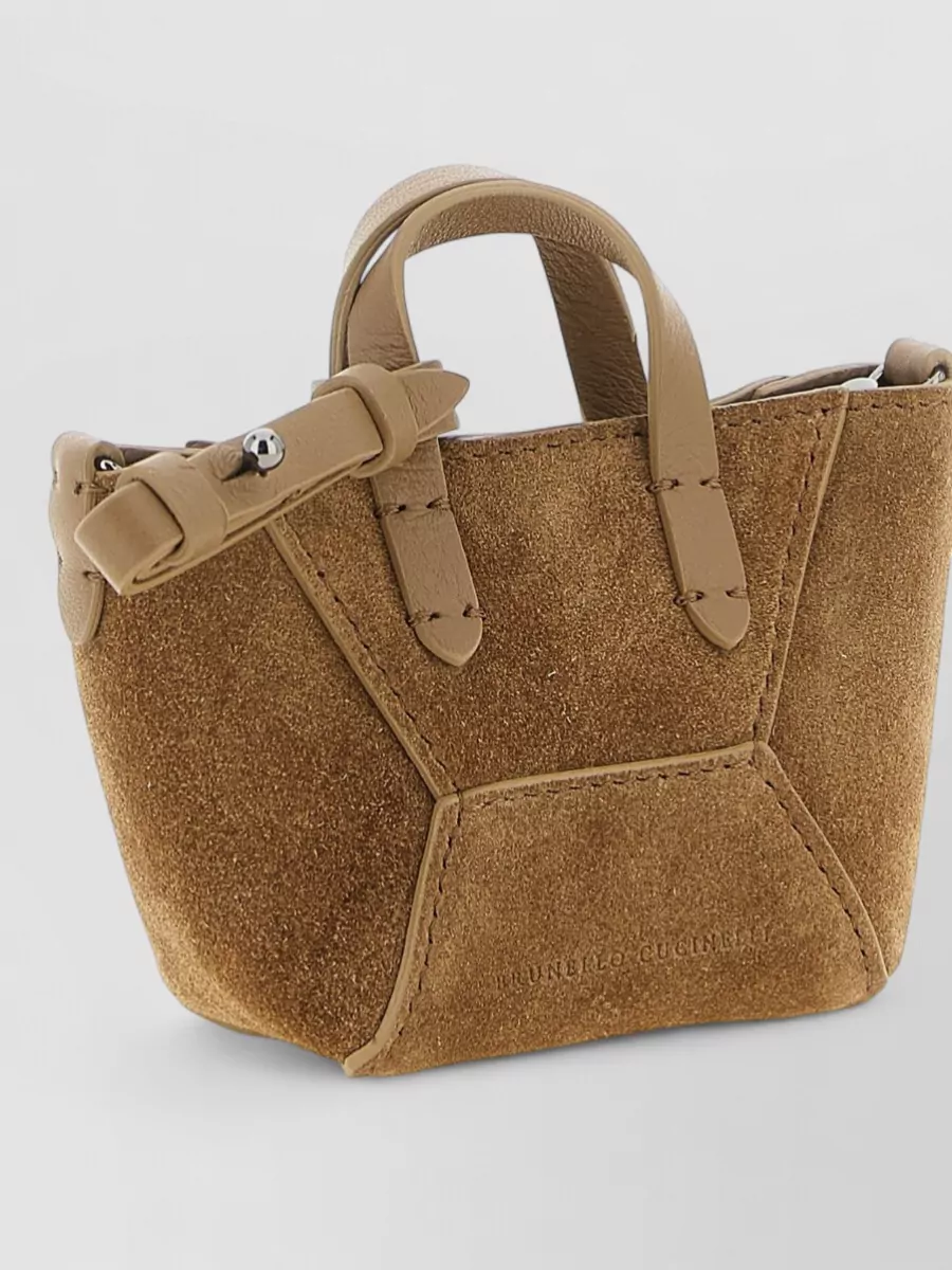 Brunello Cucinelli Monili Micro Suede Shoulder Bag
