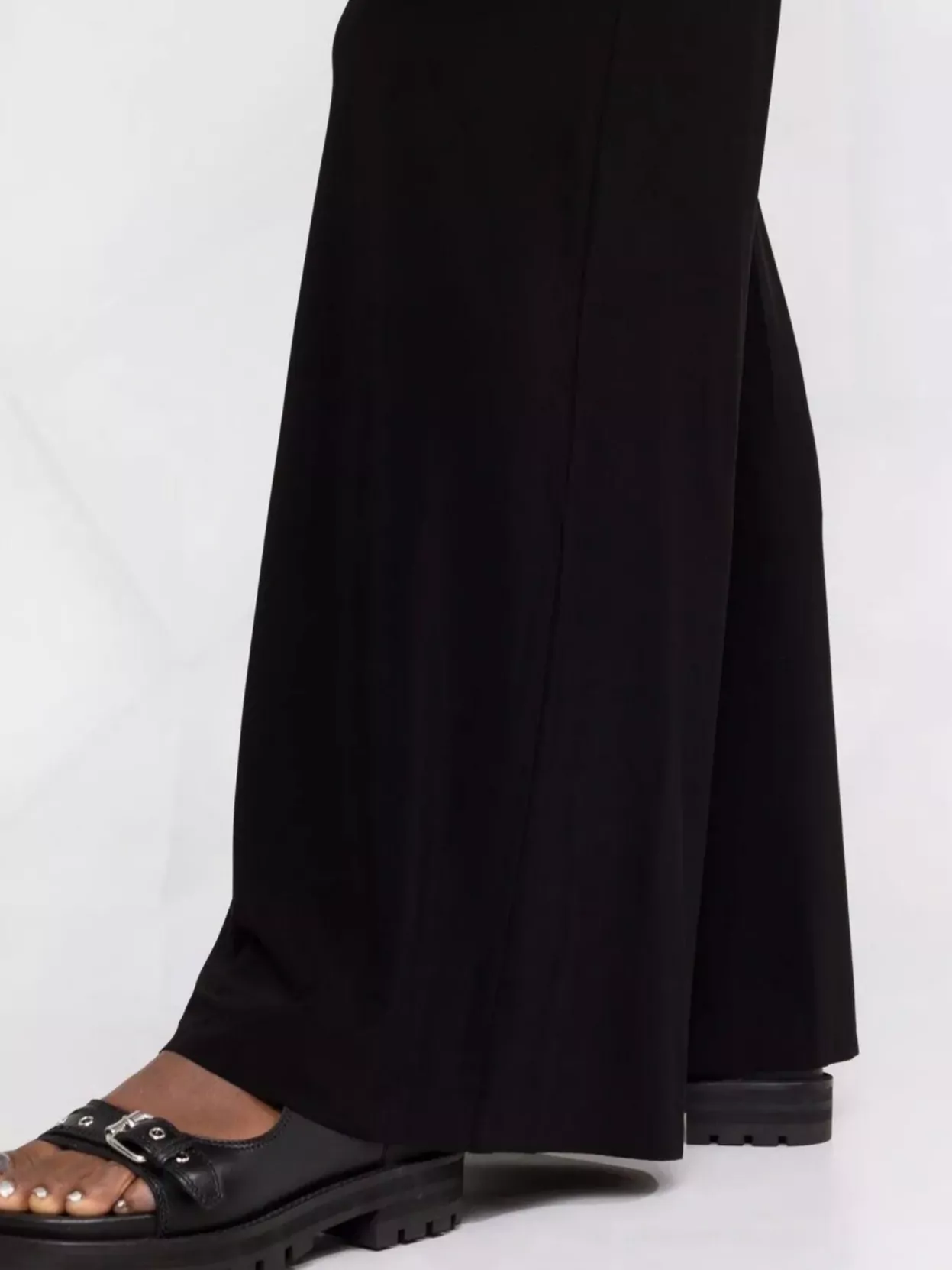 Norma Kamali Flared High-Waisted Wide-Leg Trousers