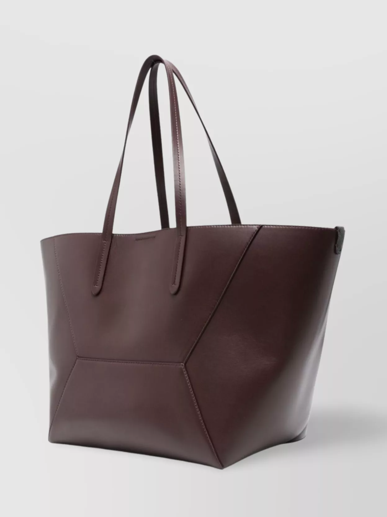Brunello Cucinelli Leather Tote Bag Detachable Pouch