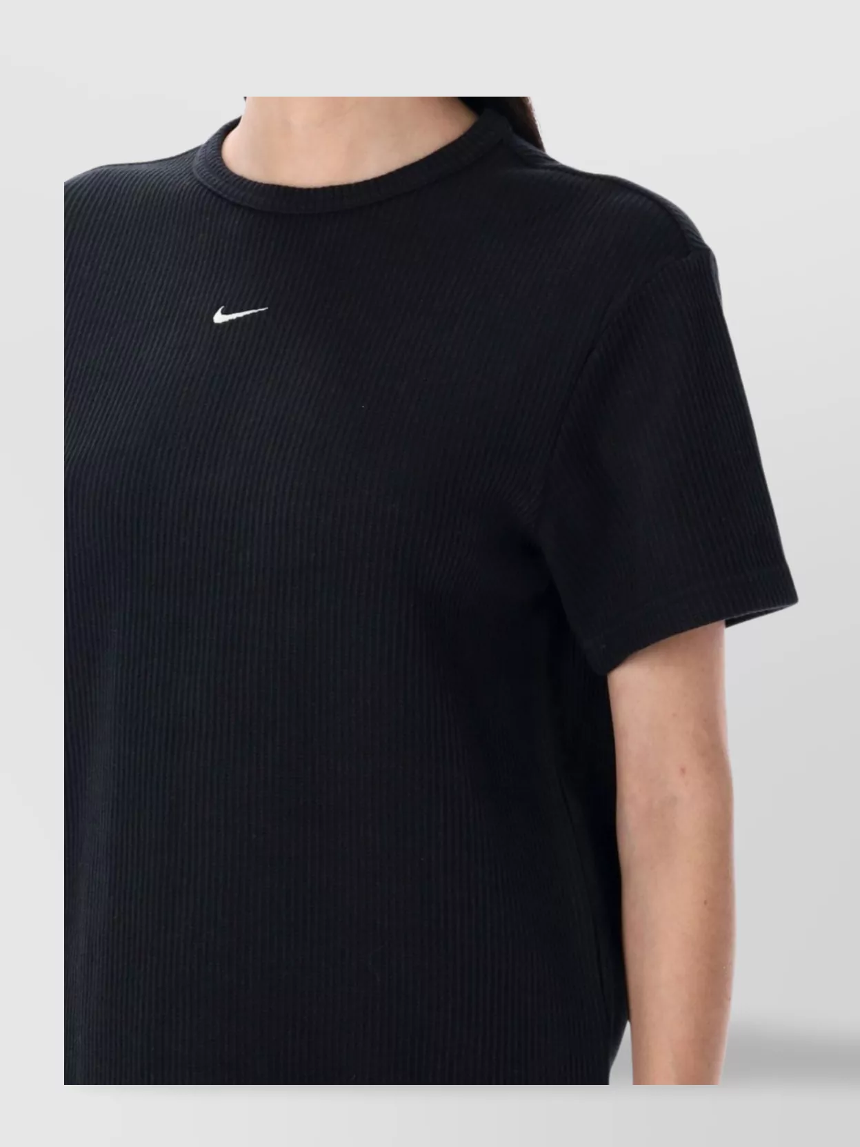 Nike Ribbed Texture Short Sleeves Top