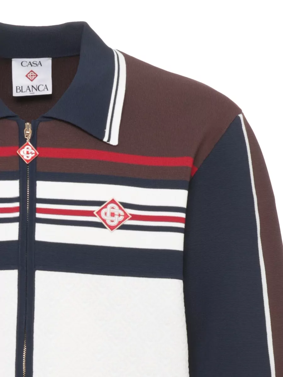 Casablanca Ribbed Logo-Jacquard Lightweight Jacket
