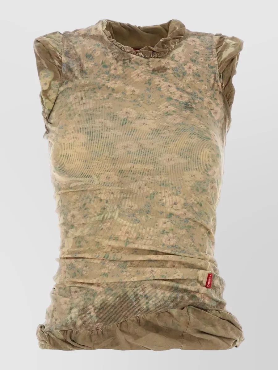 Diesel Floral-print sleeveless ribbed top