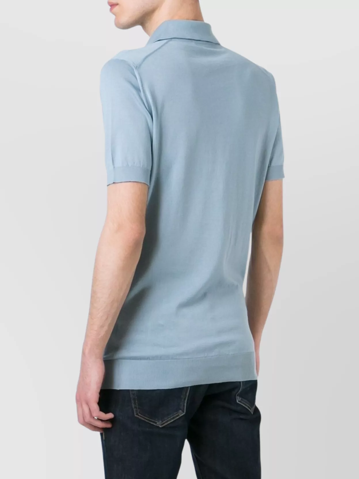 John Smedley Polo Shirt With Ribbed Collar And Hem