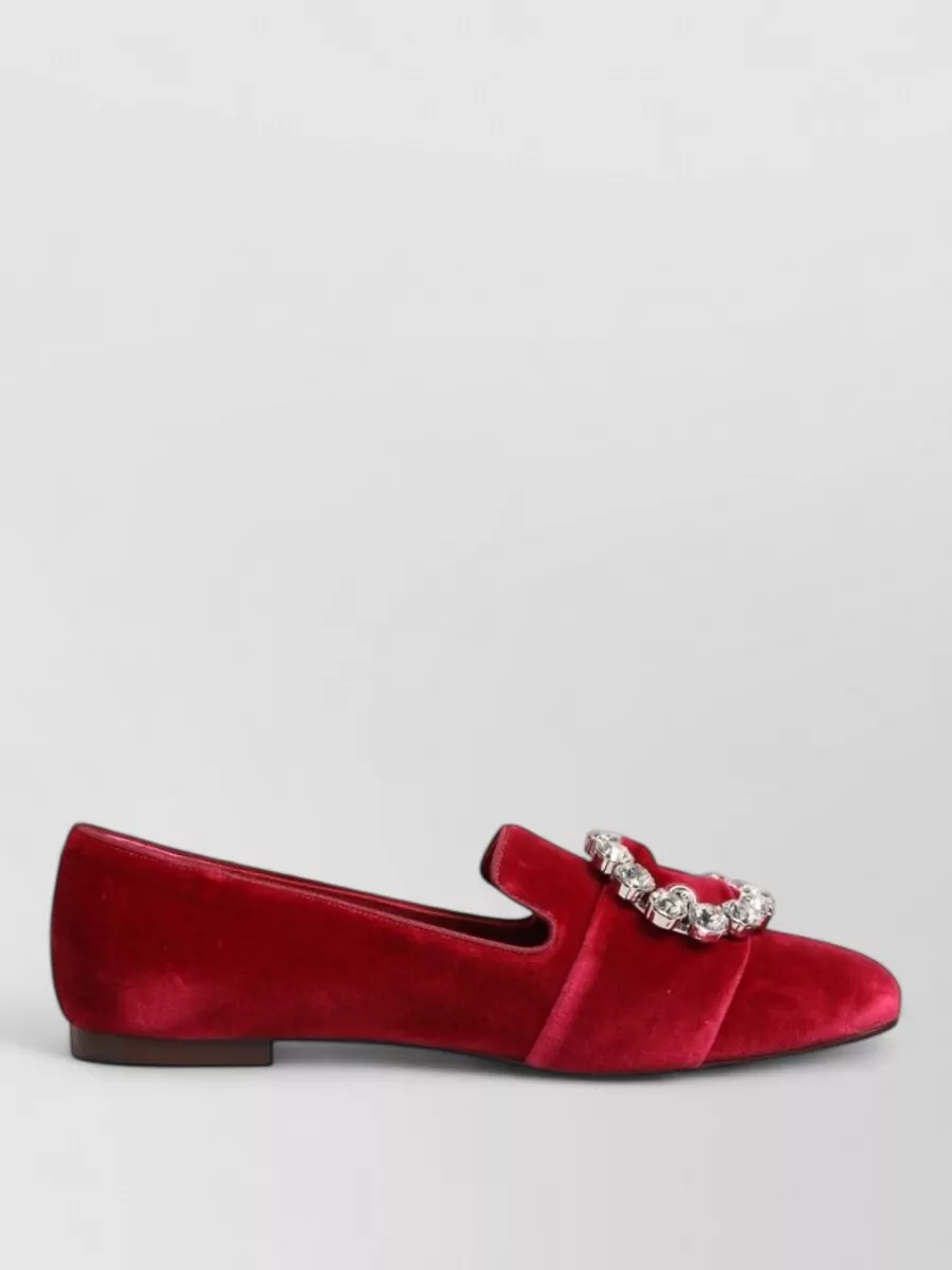 Dolce&Gabbana Velvet Crystal-Embellished Slippers