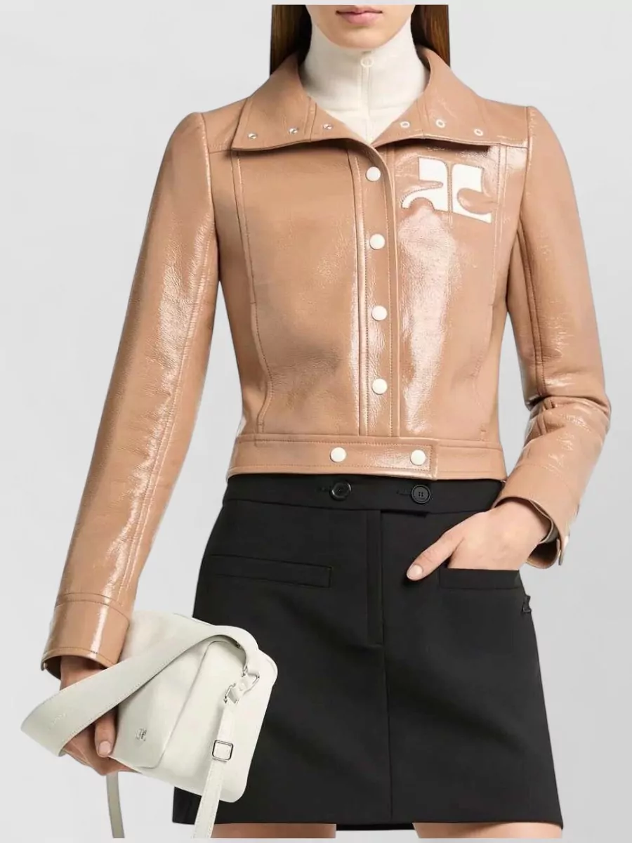Courrèges Cropped Vinyl Jacket
