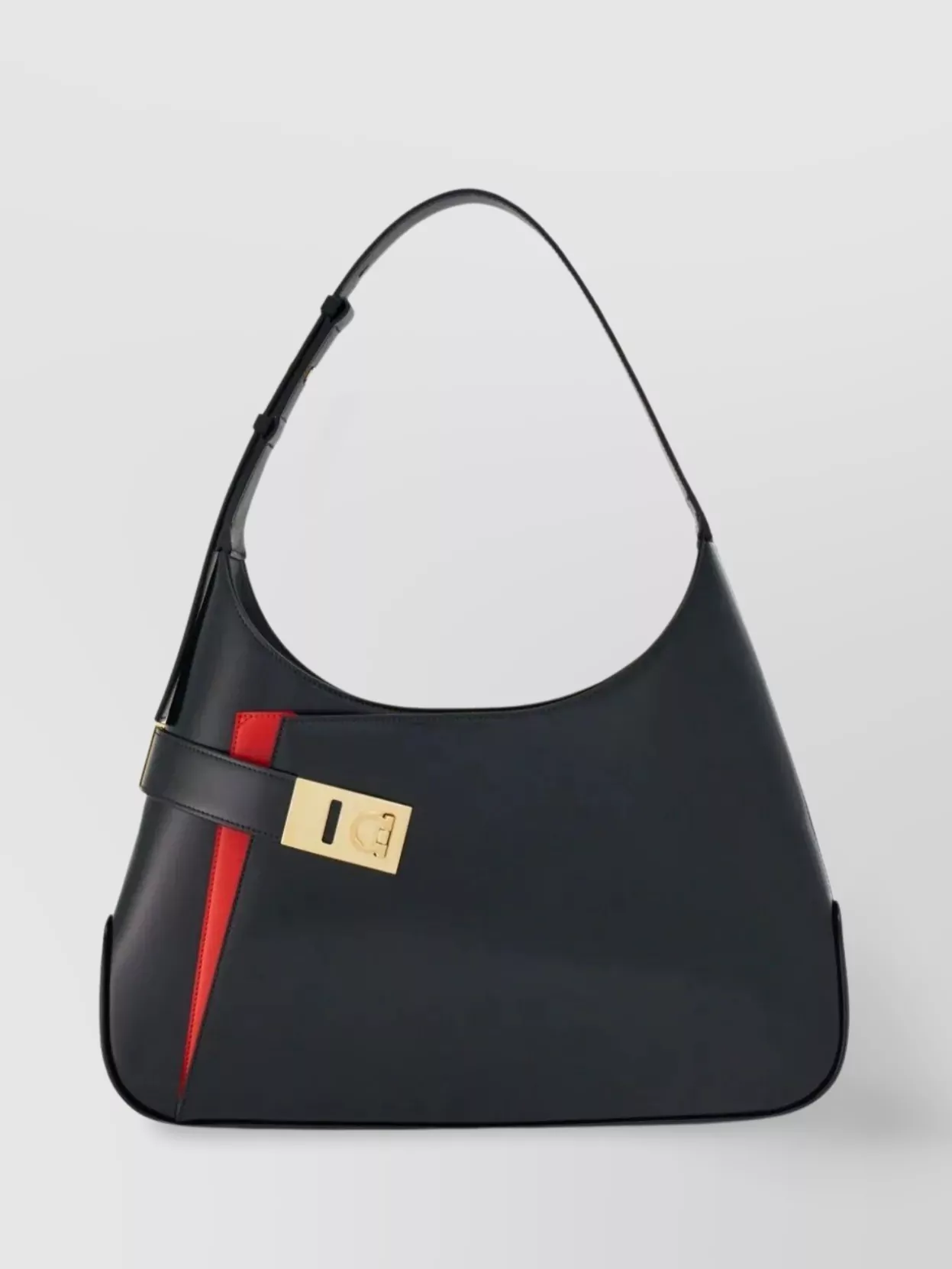 Shop Ferragamo Adjustable Handle Leather Hobo Bag In Black