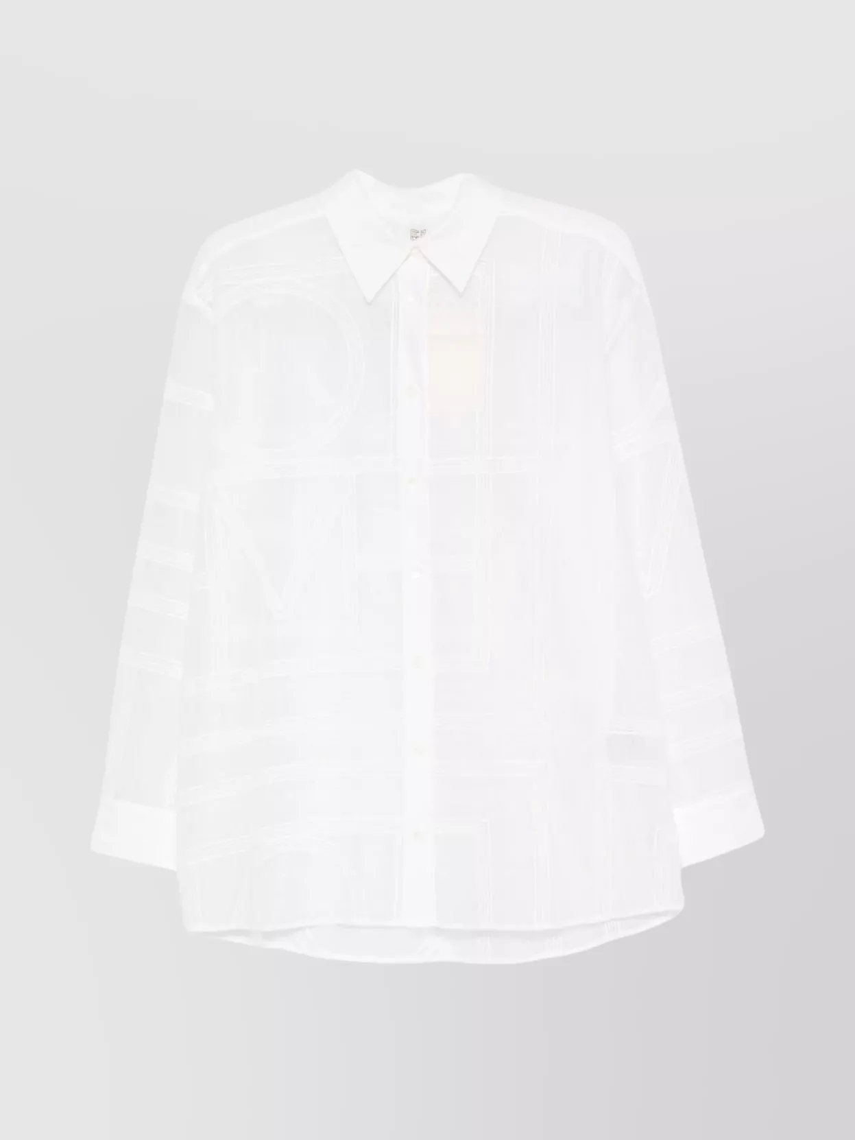 Totême Sheer Geometric Crochet Shirt With Long Sleeves