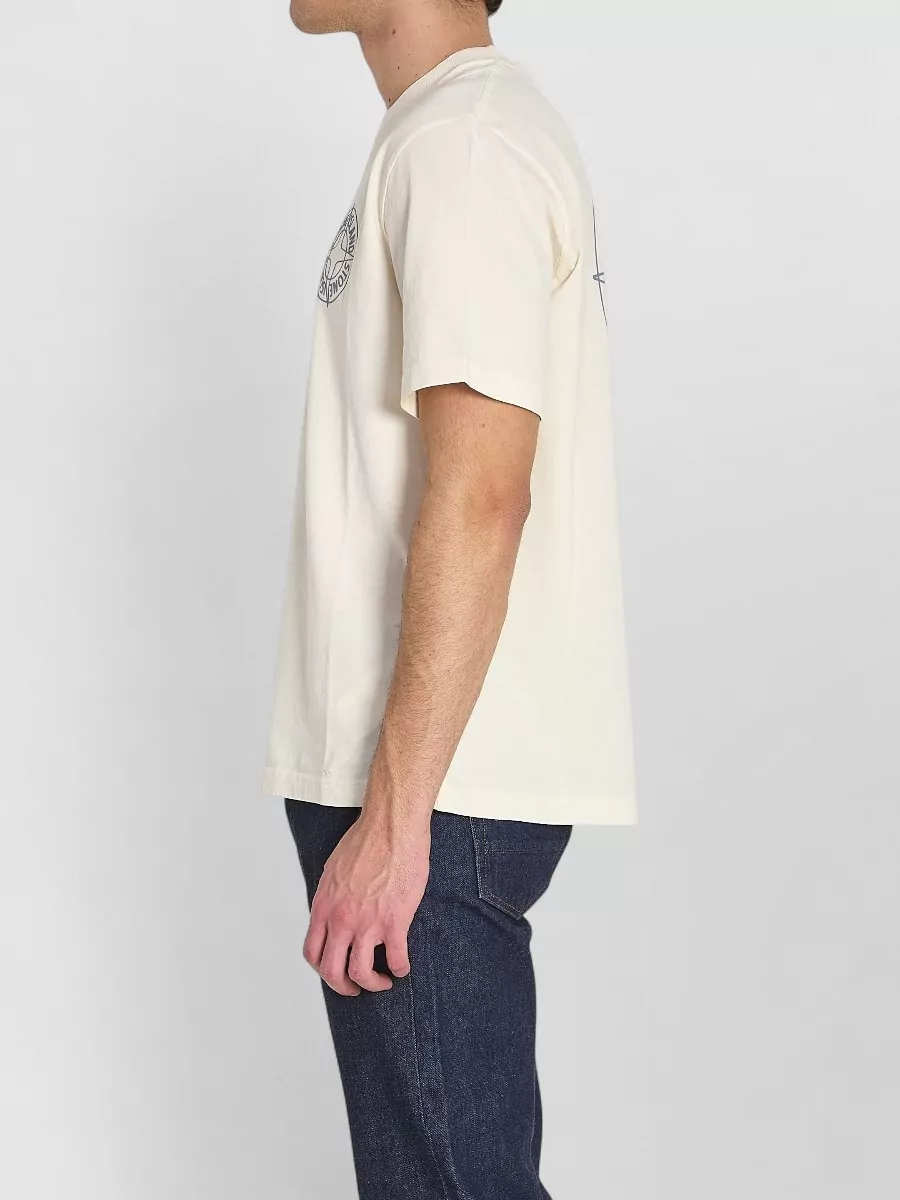 Stone Island Cotton Jersey Logo Print T-Shirt