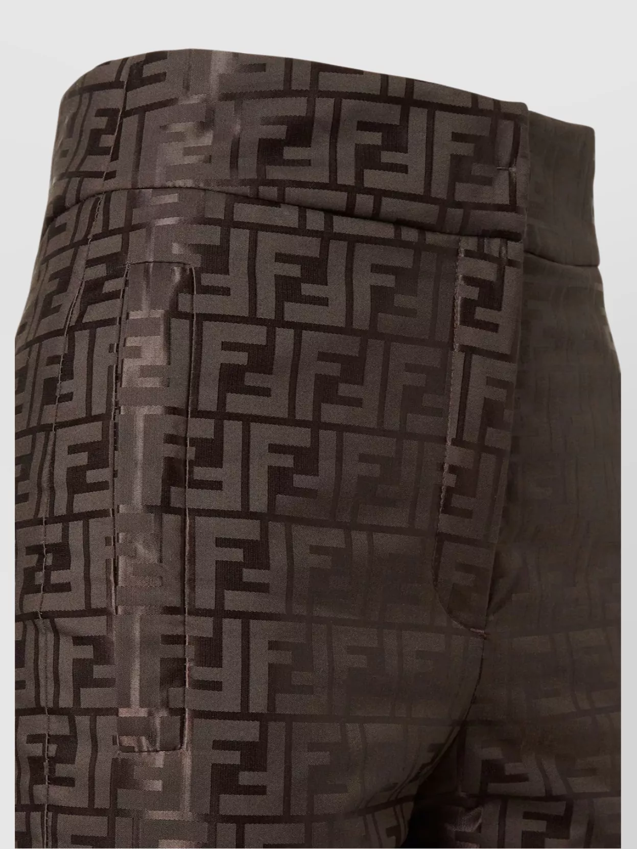 Fendi High Waist Flared Trousers All Over Pattern