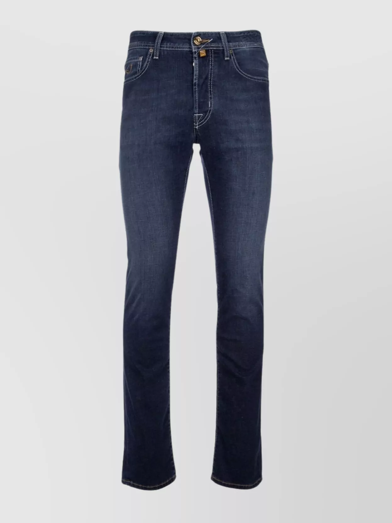 Jacob Cohen Faded Wash Denim Trousers In Blue