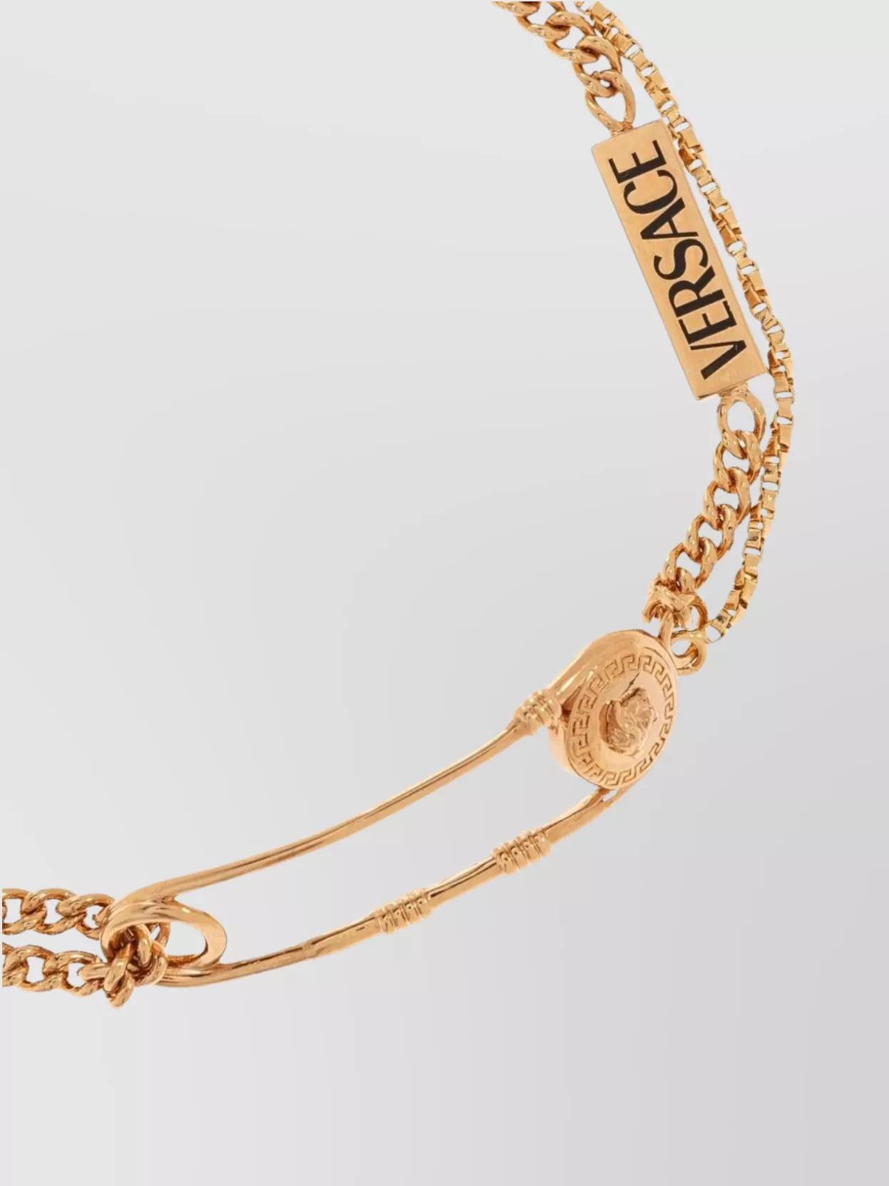 Versace Adjustable Medusa Charm Safety Pin Bracelets