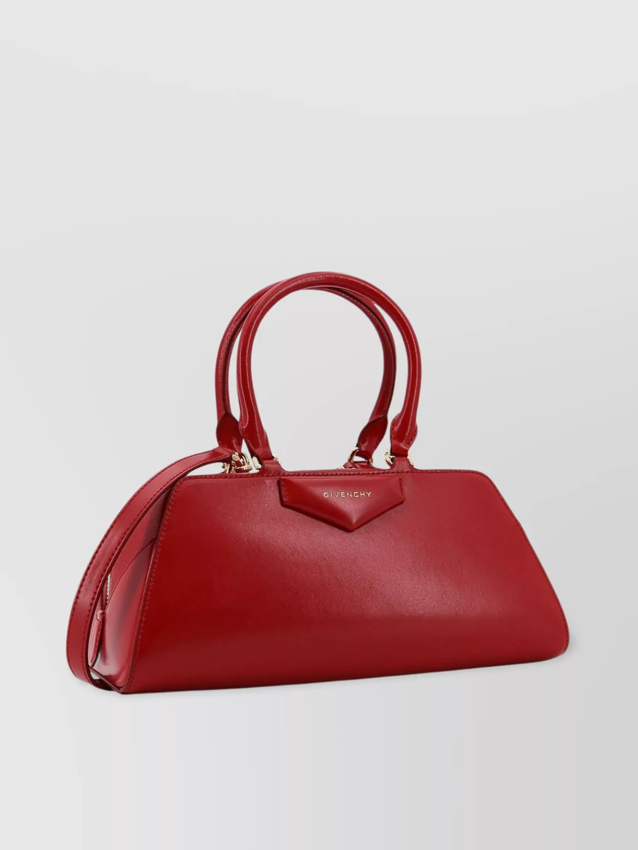 Givenchy Small Leather Shoulder Bag With Structured Shape In Red