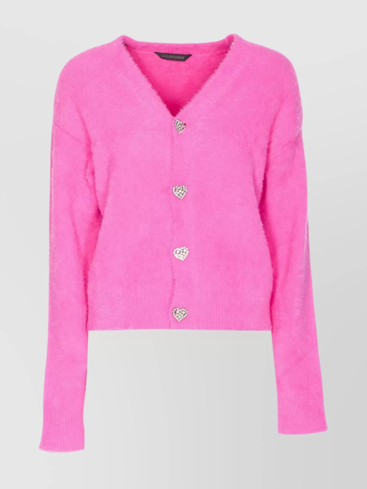 Balenciaga Cozy Cardigan Featuring Heart-shaped Buttons