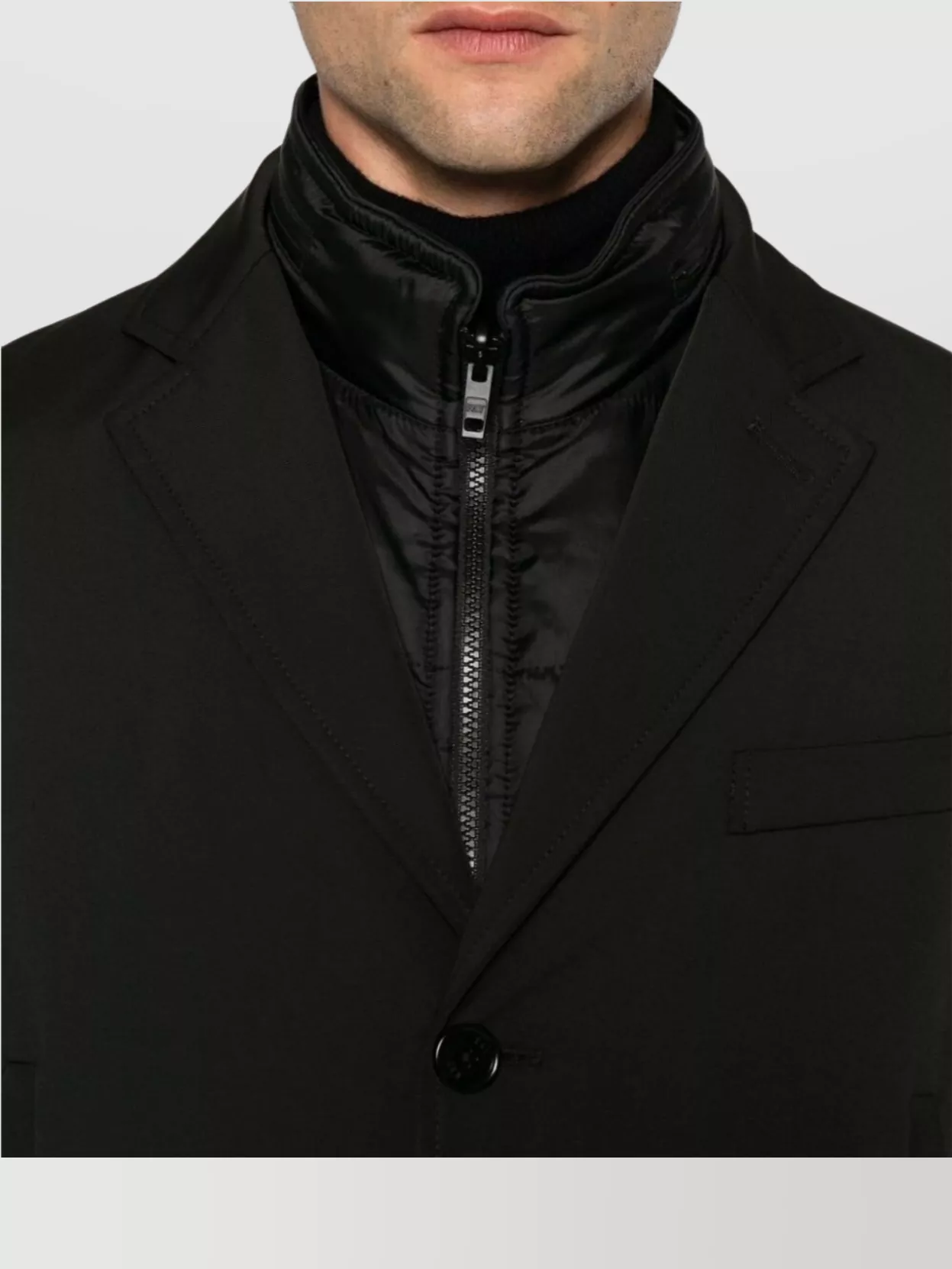 Fay Double-Breasted Stand-Up Collar Padded Coat
