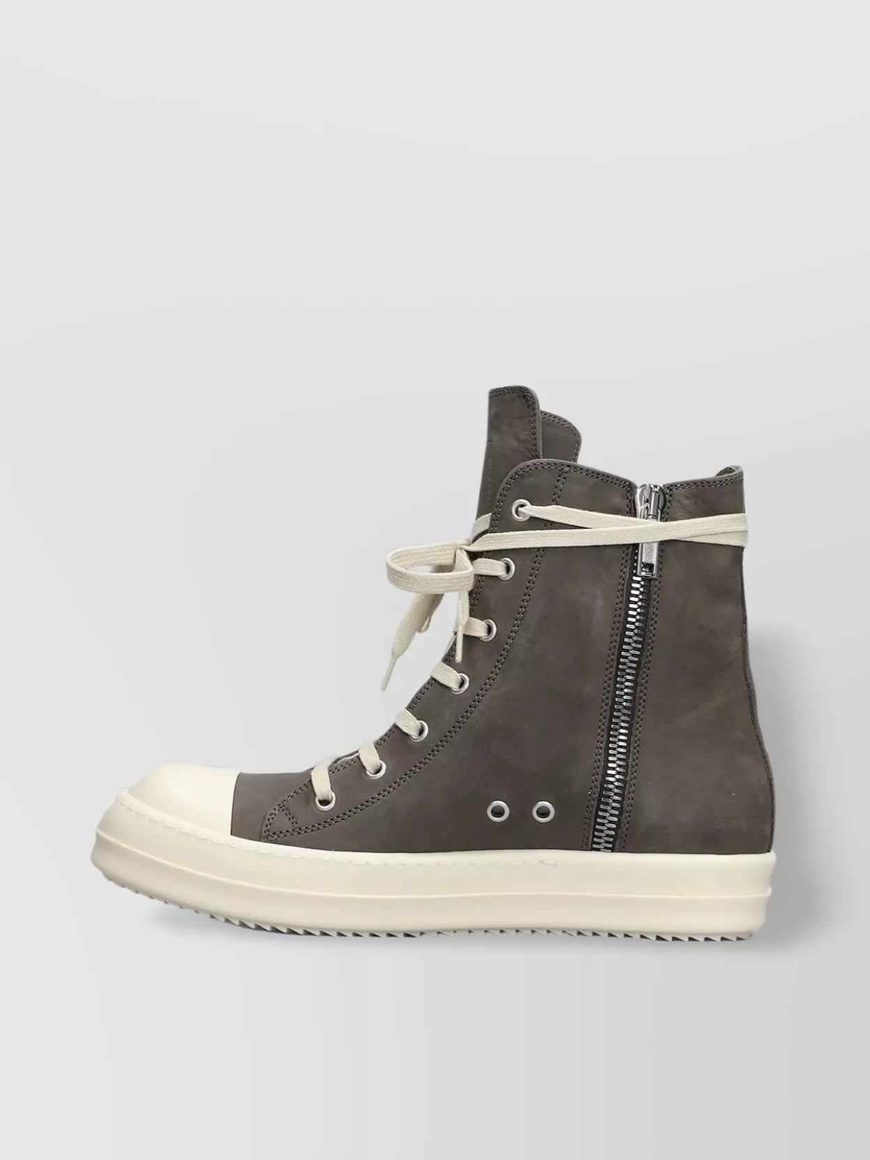Rick Owens High-top Sneakers In Nubuck In White