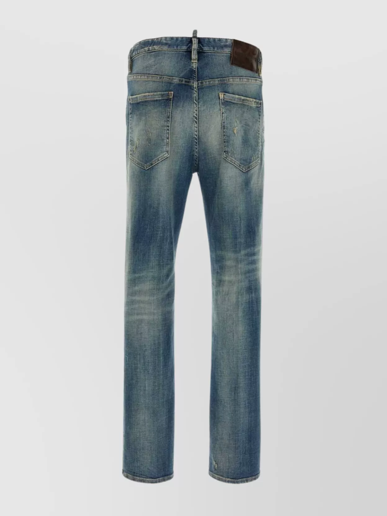 Dsquared2 Blue Jeans With Logo Patch On The Rear And Distressed Effect In Denim Man In Blue