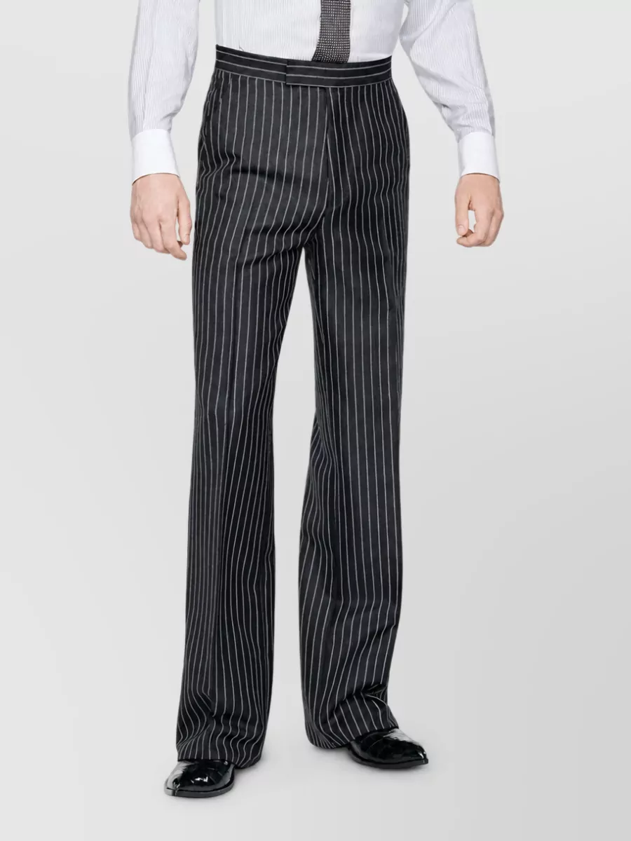 Tom Ford striped high-rise wide-leg wool trousers