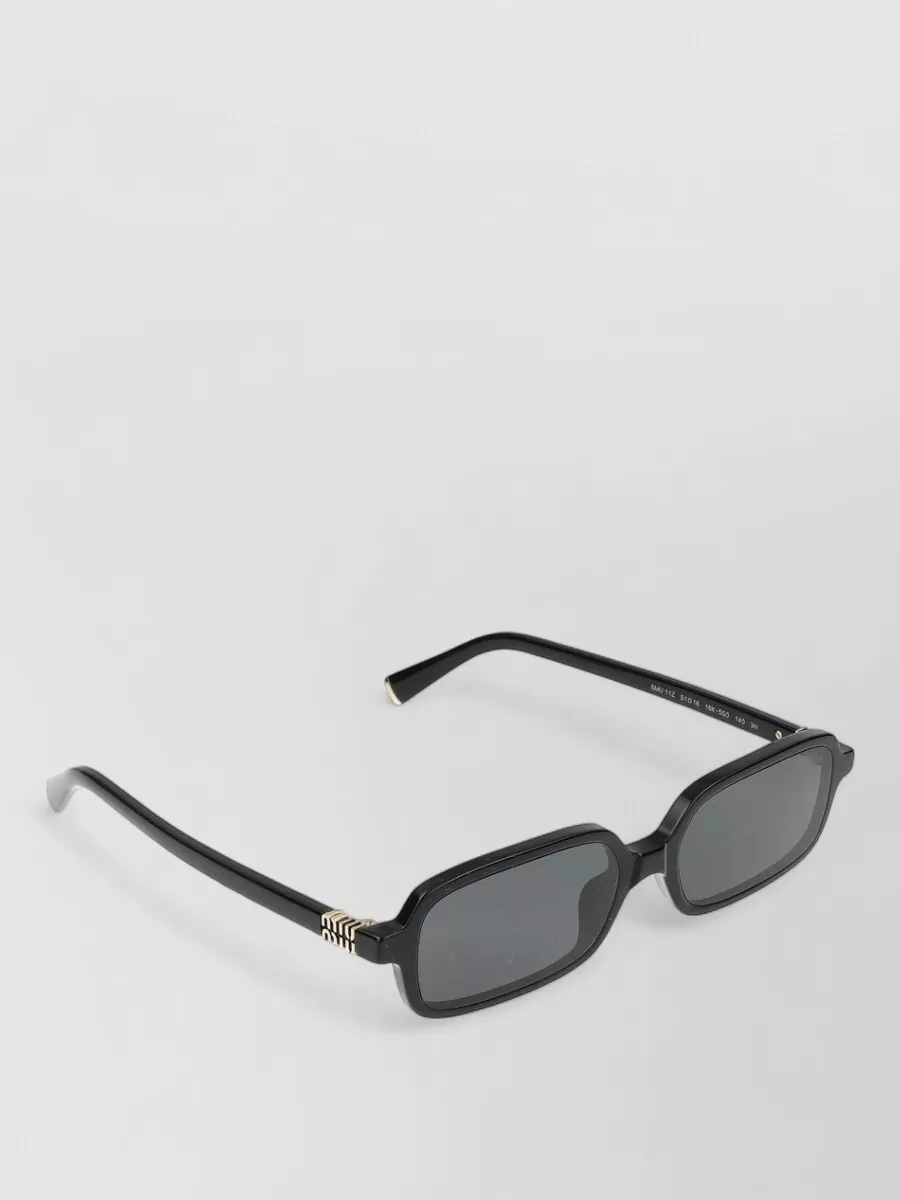 Miu Miu Sunglasses Rectangular Frame Dark Lenses Gold-tone In Transparent