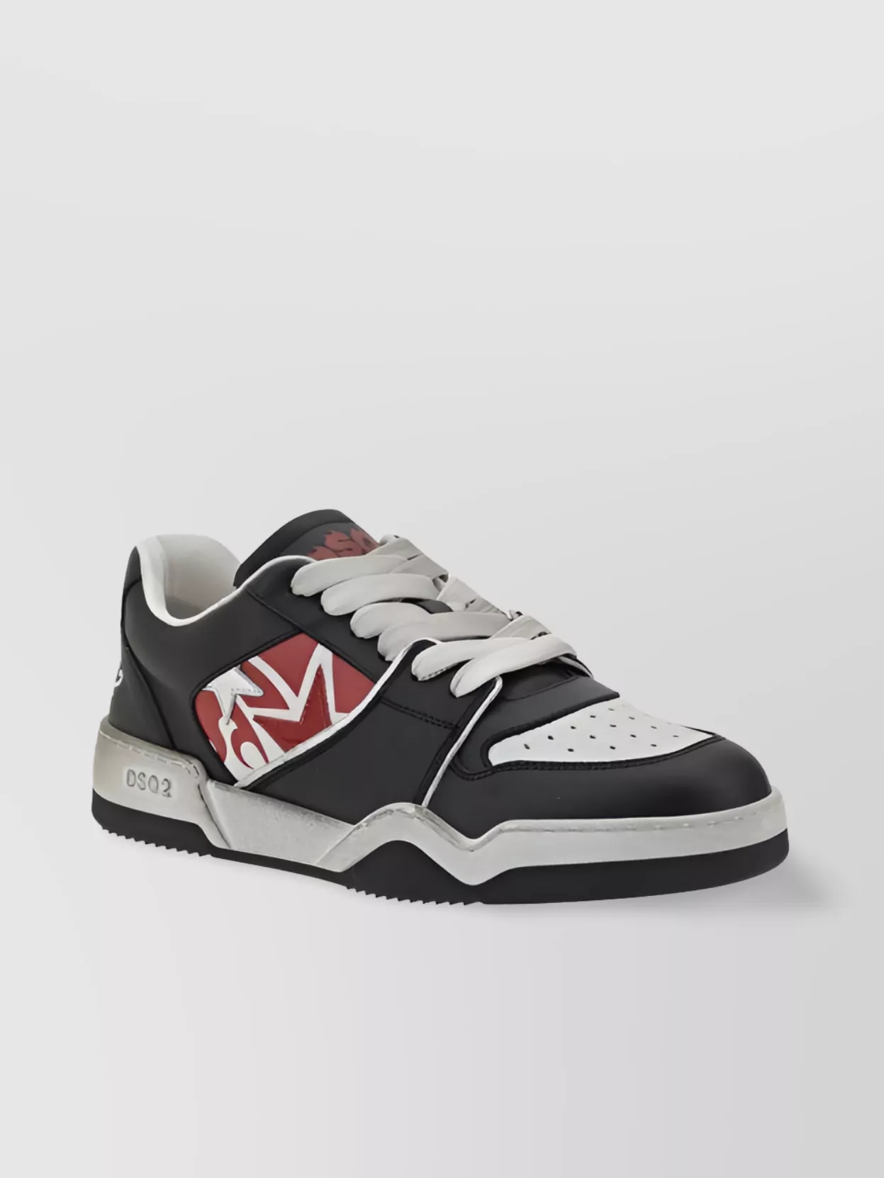 Dsquared2 Black Sneakers With Distressed Effect And Logo On The Heel In Leather Man