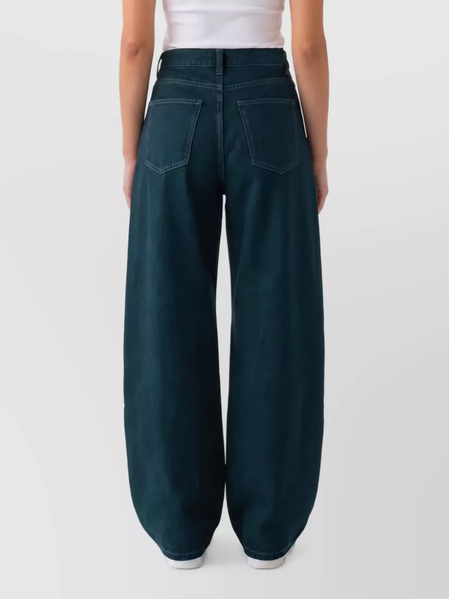 The Frankie Shop Mid-Rise Barrel-Leg Denim Jeans