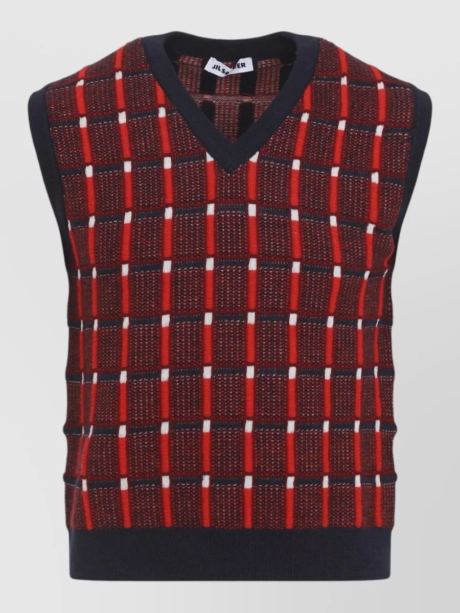 Jil Sander wool sleeveless v-neck knitted vest
