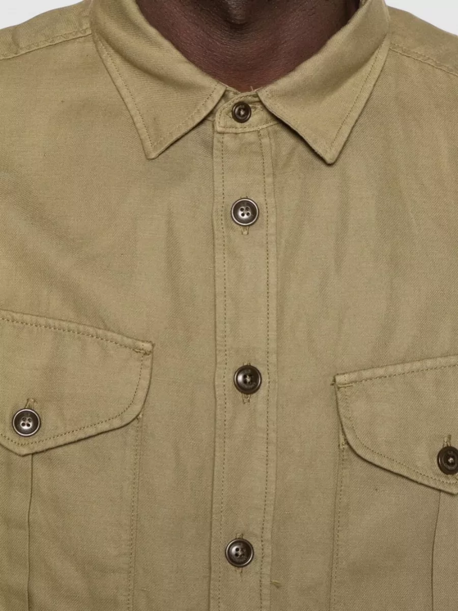 C.p. Company Cotton And Linen Shirt Jacket