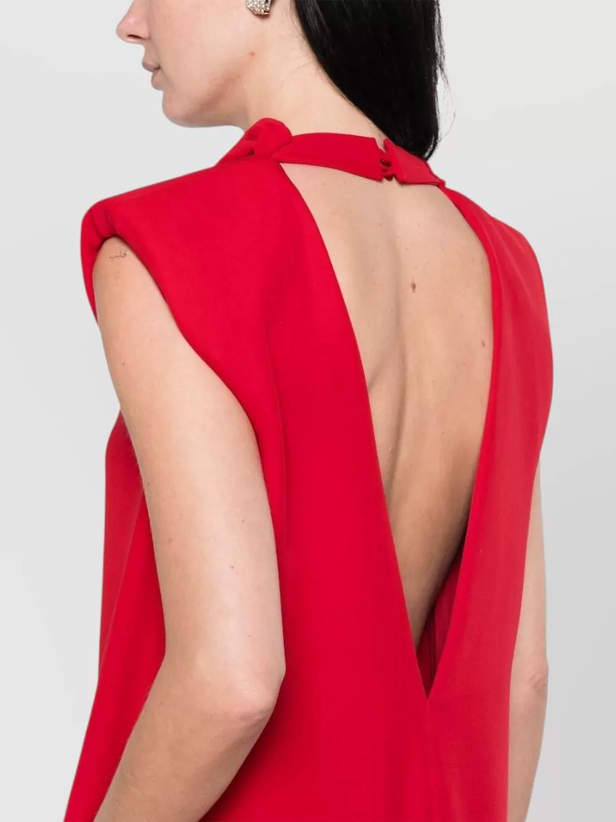 Valentino Silk Draped V-Neck Sleeveless Mini Dress