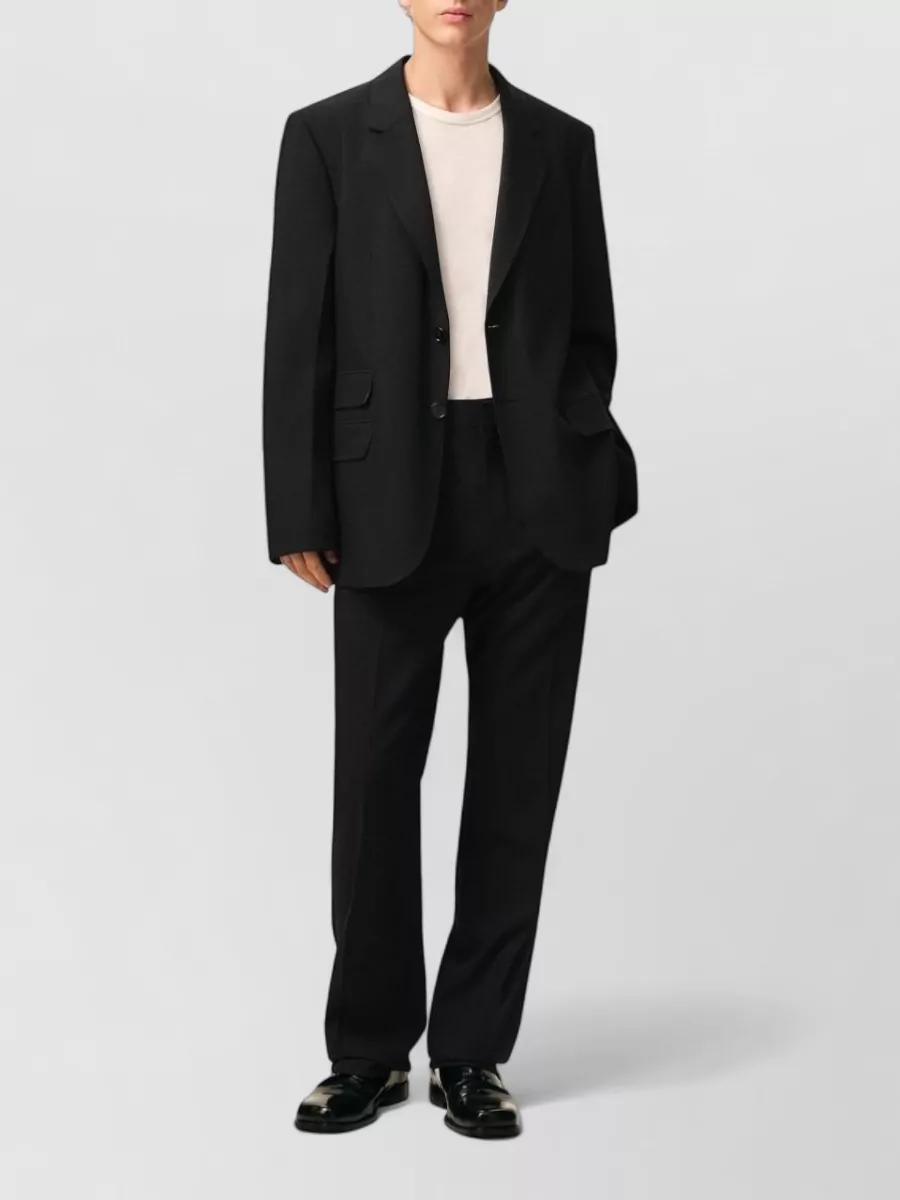 Ami Paris Virgin Wool Straight-Leg Trousers