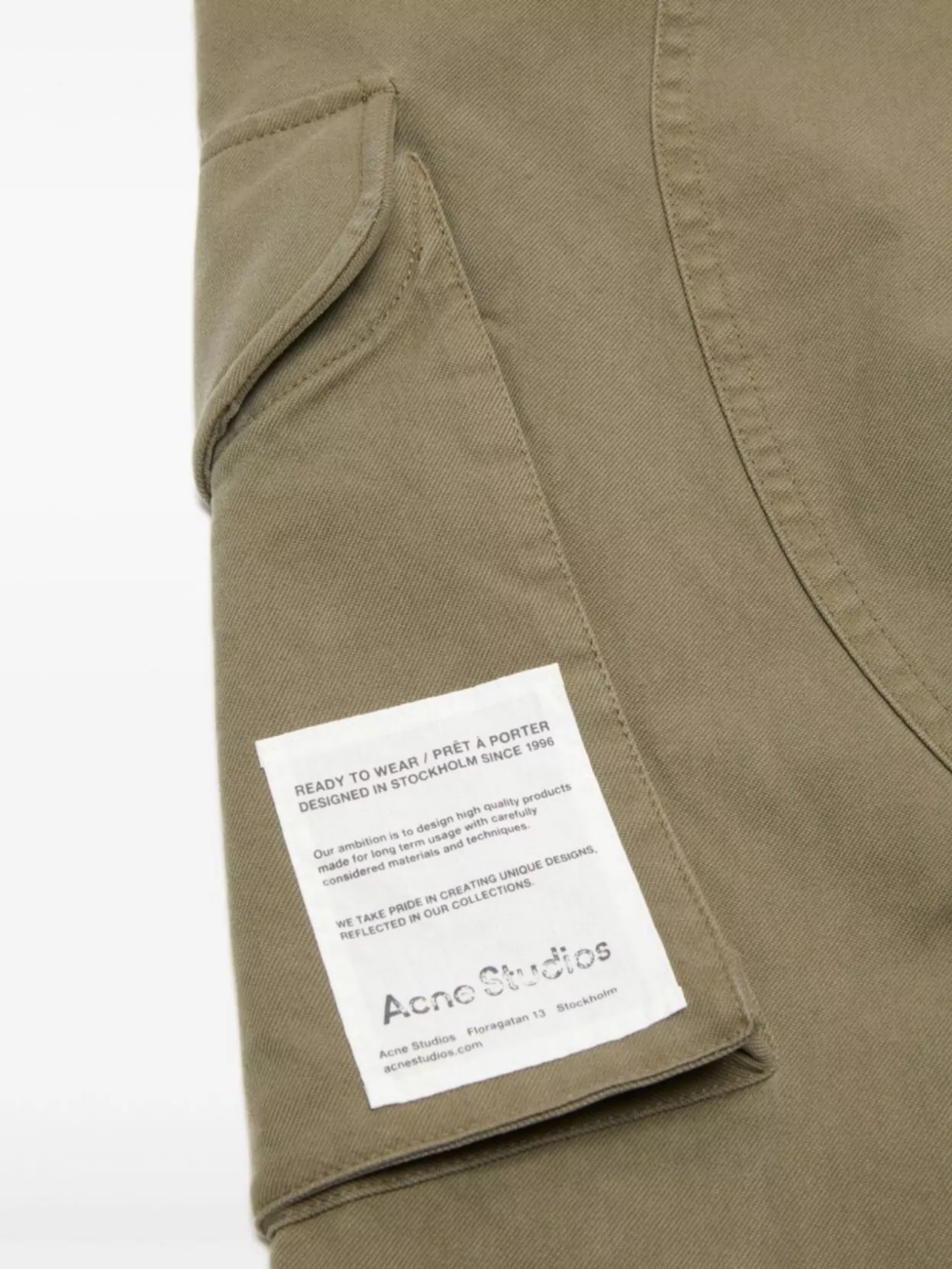 Acne Studios Wide Leg Cargo Trousers With Patch Detail
