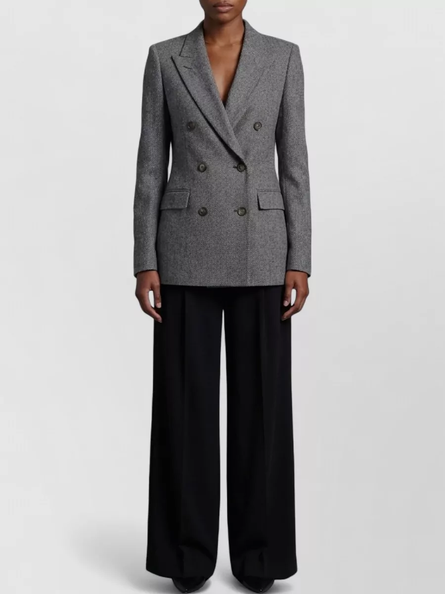 Tagliatore Paris Herringbone-pattern Double-breasted Blazer In Gray