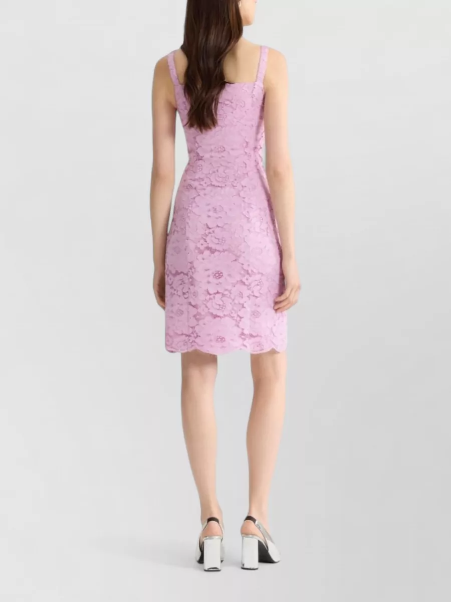 Patou Floral-Print Sleeveless Square-Neck Knee-Length Dress