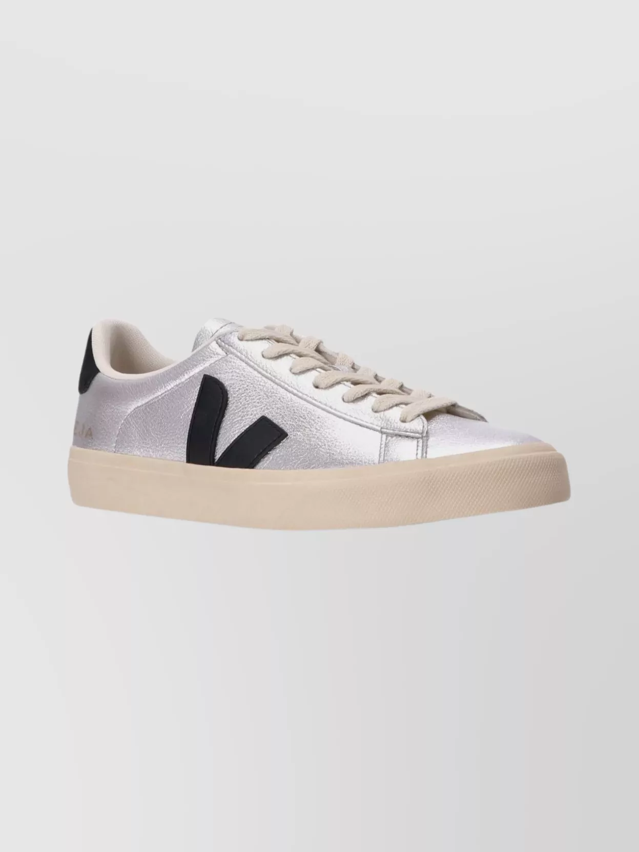 Veja Metallic Low Top Sneakers With Rubber Sole In Neutral