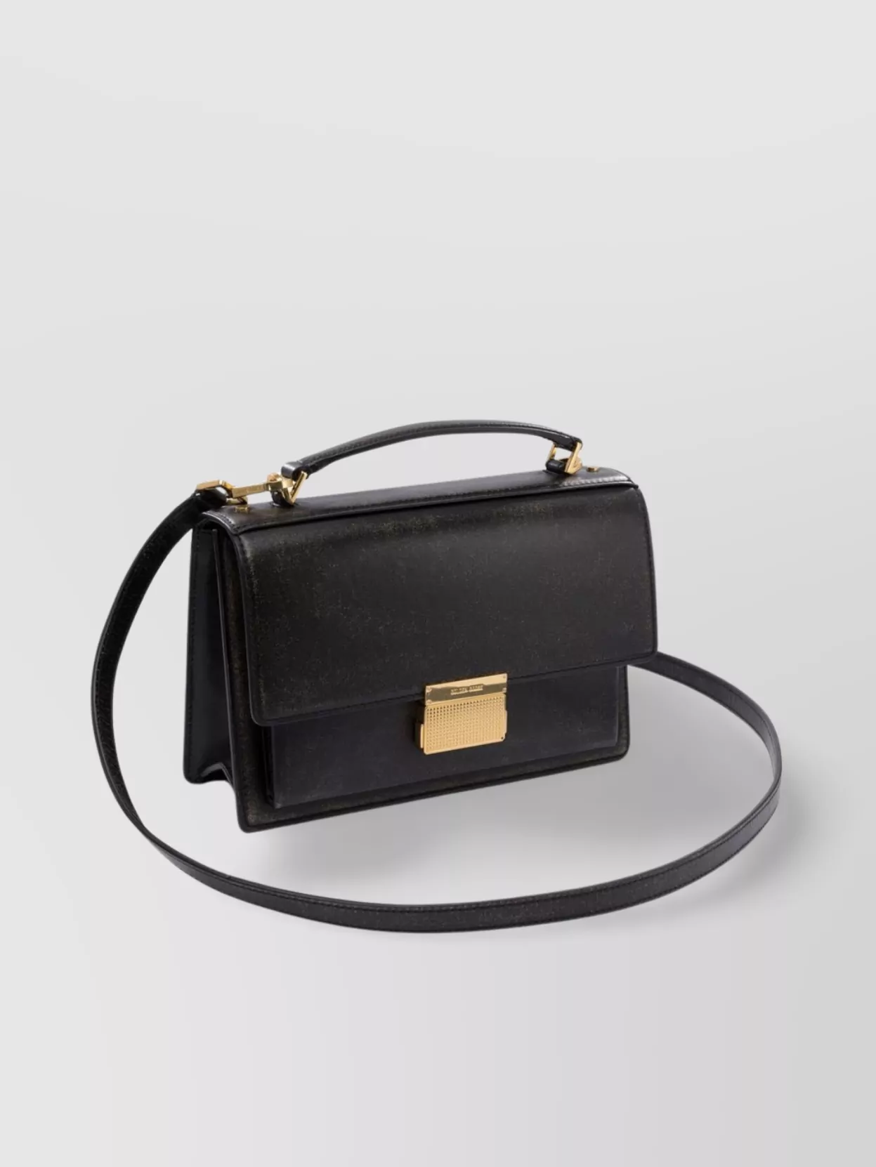 Golden Goose 'venezia' Black Hand Bag With Lettering Logo And Clasp Closure