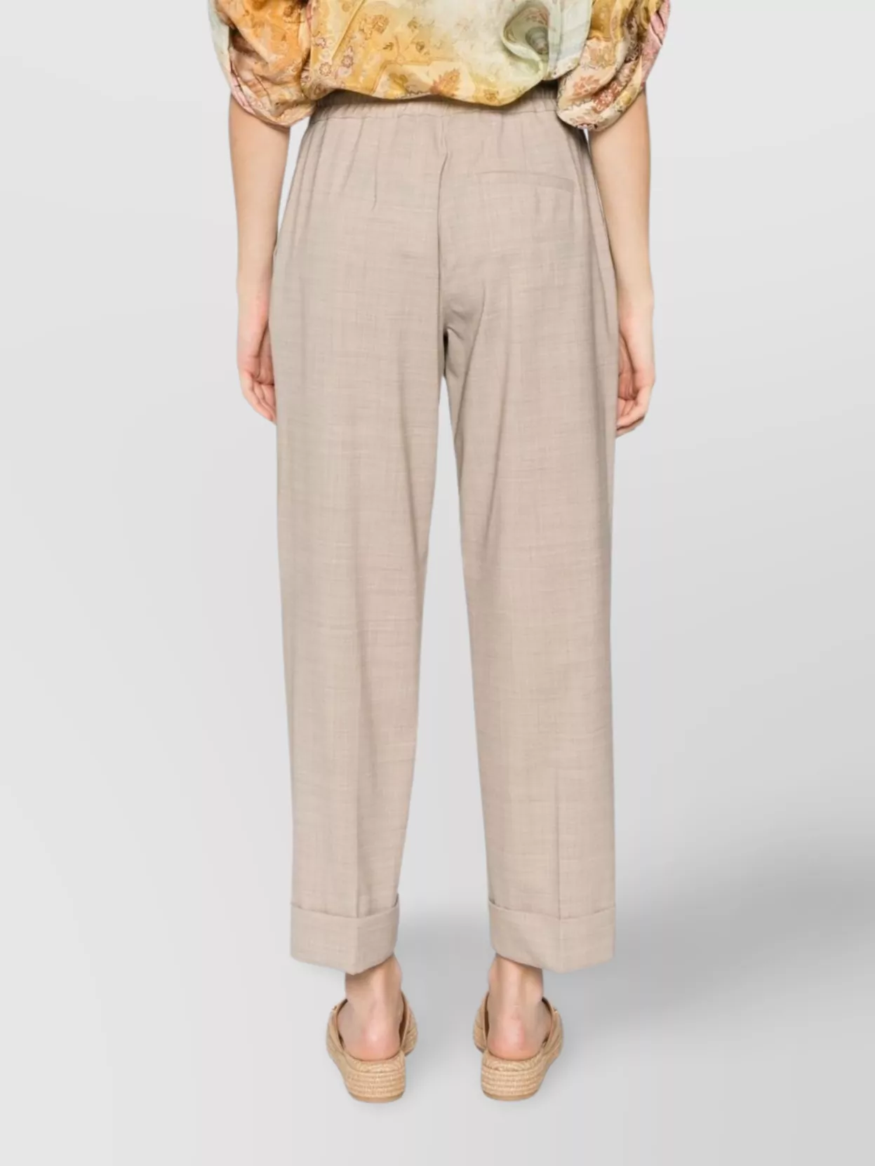 P.a.r.o.s.h Trousers Drawstring Waistband Rolled Cuffs In Neutrals