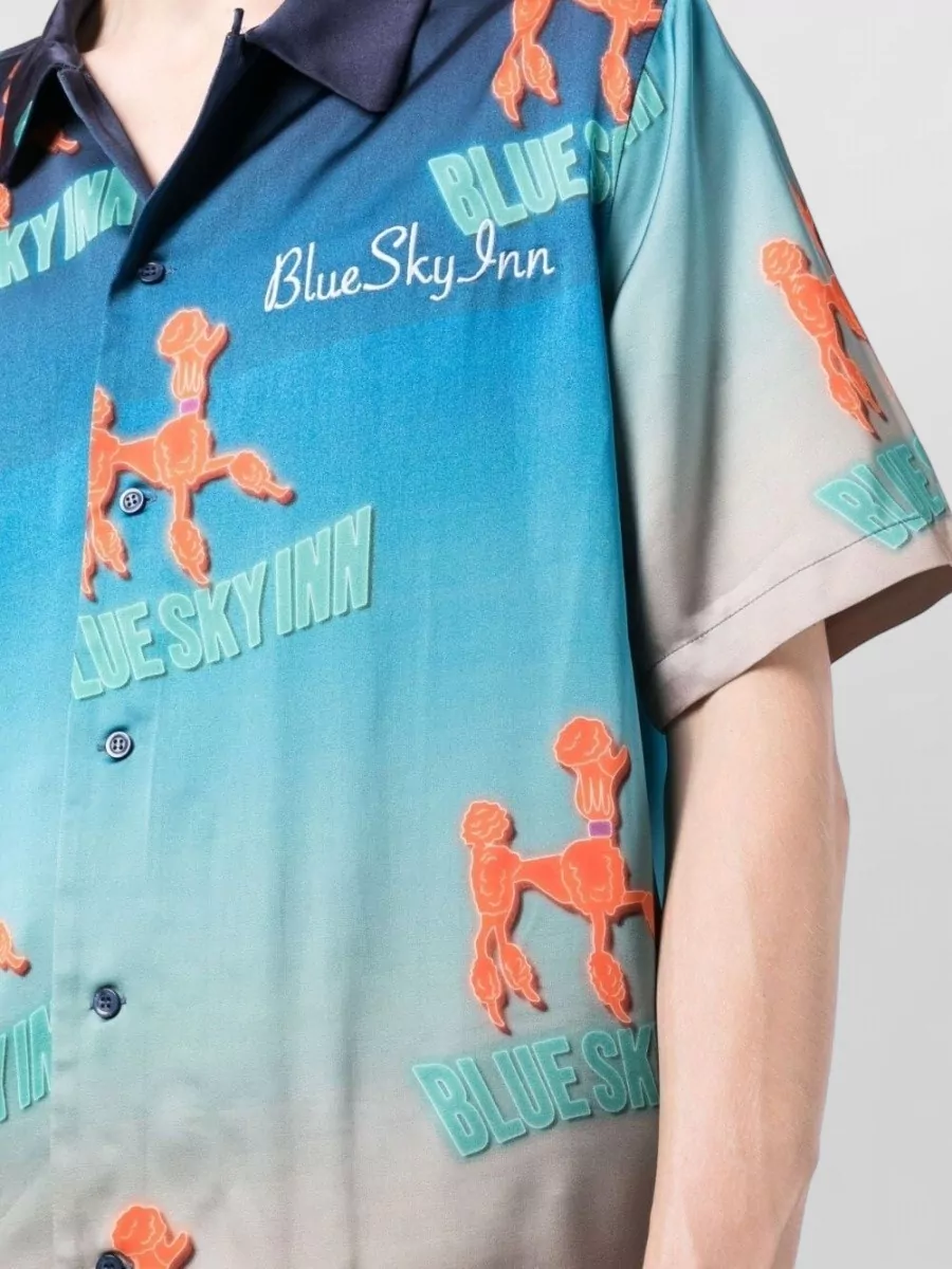 Blue Sky Inn Dog Print Short Sleeve Shirt
