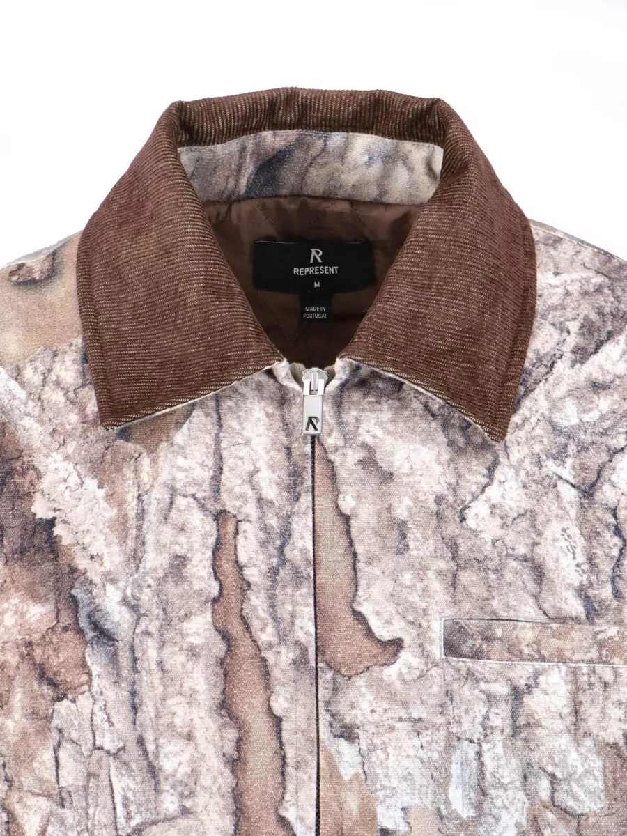 Represent Camouflage Long Sleeve Collared Jacket
