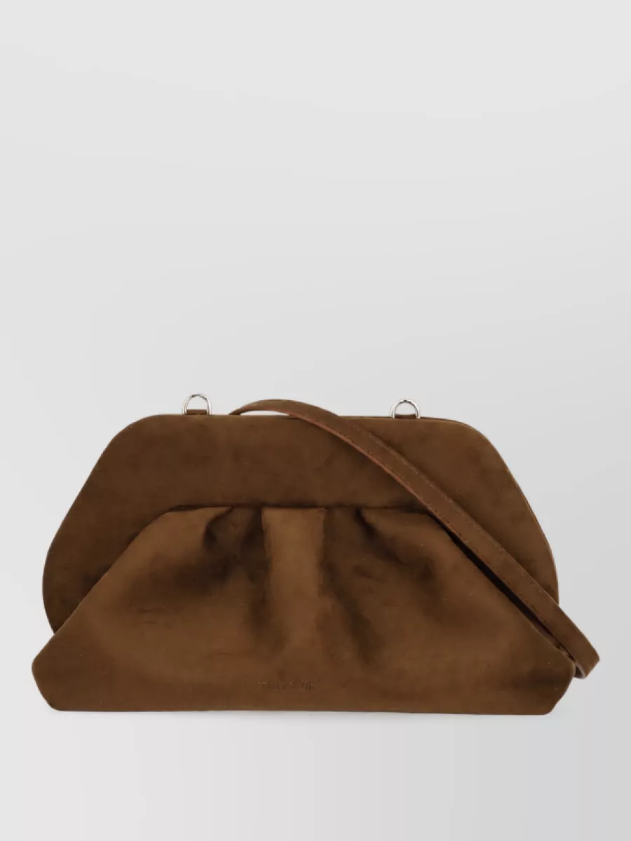 Themoiré hand recycled suede leather clutch bag