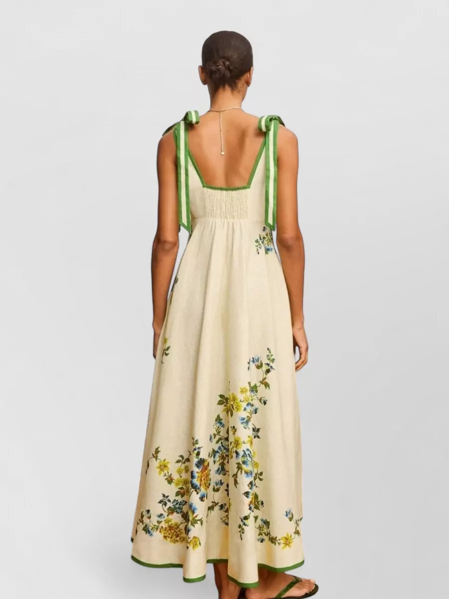 Alémais Linen Scoop-Neck Sleeveless Beach Dress